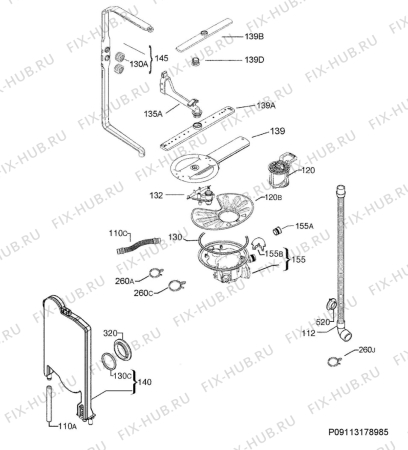 Взрыв-схема посудомоечной машины Frigidaire Gallery FGID2474QW0B - Схема узла Hydraulic System 272